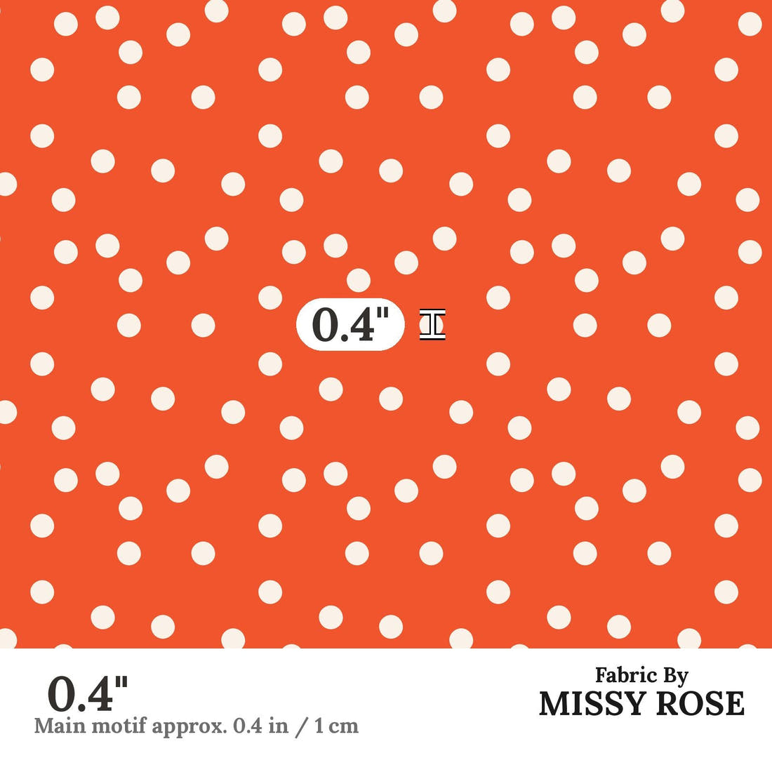 Indy Bloom Fabric Summer Sunshine Dots in Red 17 0.4 inch print scale guide | Fabric by Missy Rose