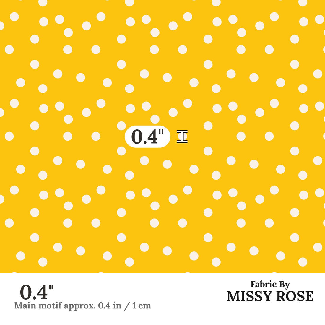 Indy Bloom Fabric Summer Sunshine Dots in Sunshine 20 0.4 inch print scale guide | Fabric by Missy Rose