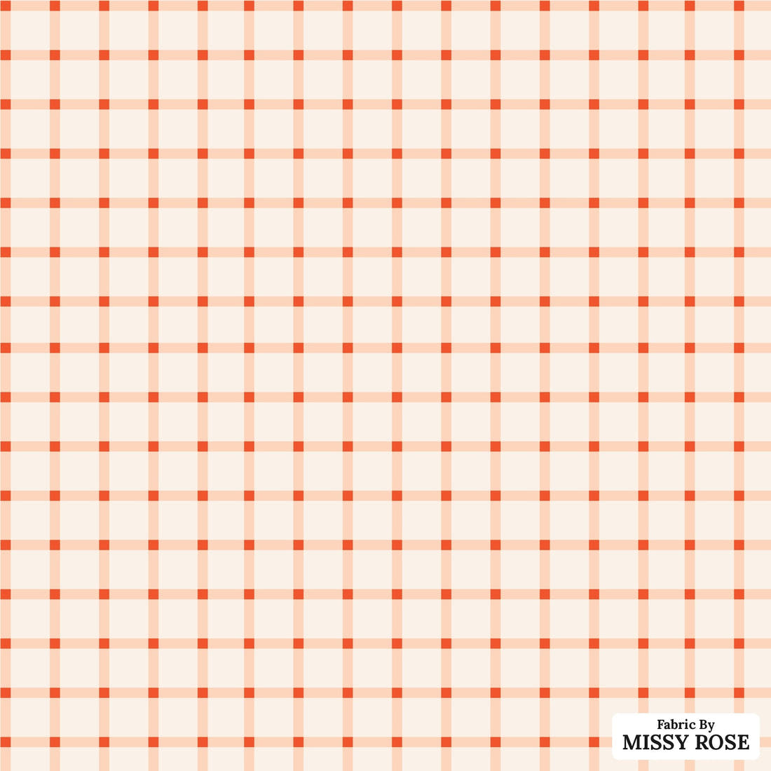 Indy Bloom Fabric Summer Sunshine Gingham in Cherry Blush 16 flat view of the printed design | Fabric by Missy Rose