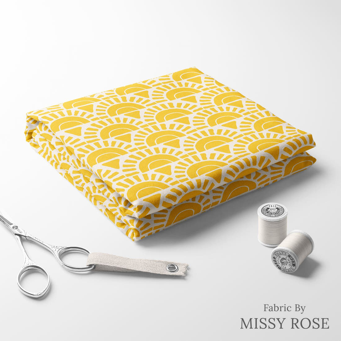 Indy Bloom Fabric Summer Sunshine Golden Sunrise 21 folded fabric stack with matching thread - pre-order fabric Australia | Fabric by Missy Rose