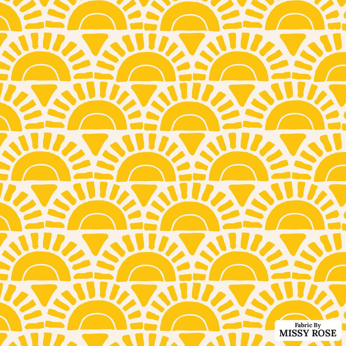 Indy Bloom Fabric Summer Sunshine Golden Sunrise 21 flat view of the printed design | Fabric by Missy Rose