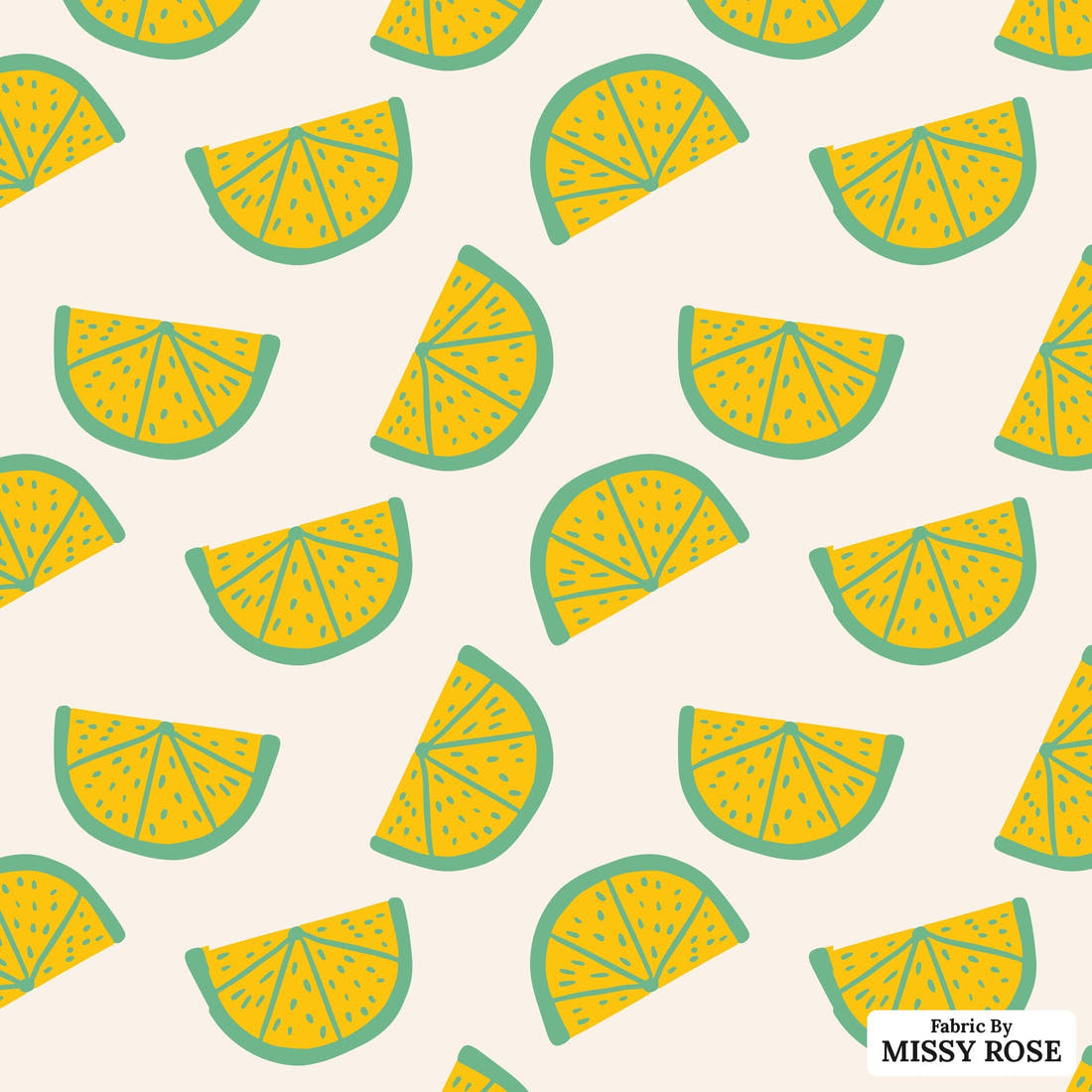 Indy Bloom Fabric Summer Sunshine Limes 06 flat view of the printed design | Fabric by Missy Rose