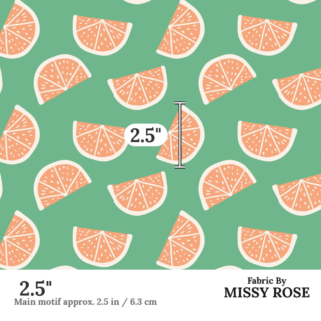 Indy Bloom Fabric Summer Sunshine Tangerine 10 2.5 inch print scale guide | Fabric by Missy Rose