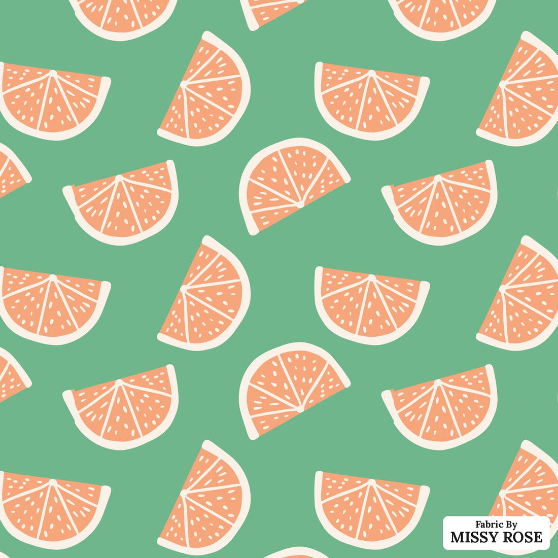 Indy Bloom Fabric Summer Sunshine Tangerine 10 flat view of the printed design | Fabric by Missy Rose