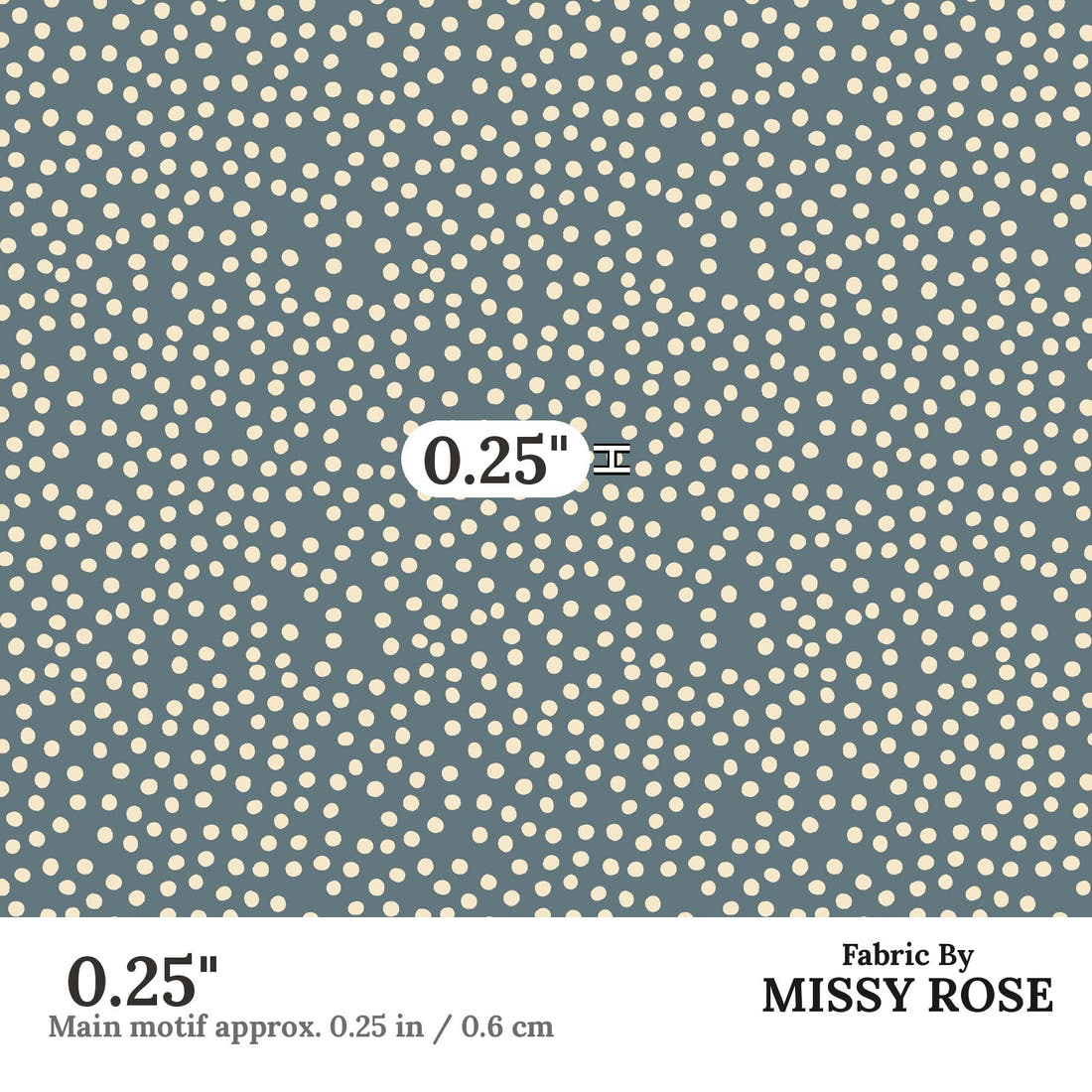 Indy Bloom Fabric Sunflower Girl Blue Spots 07 0.25 inch print scale guide | Fabric by Missy Rose