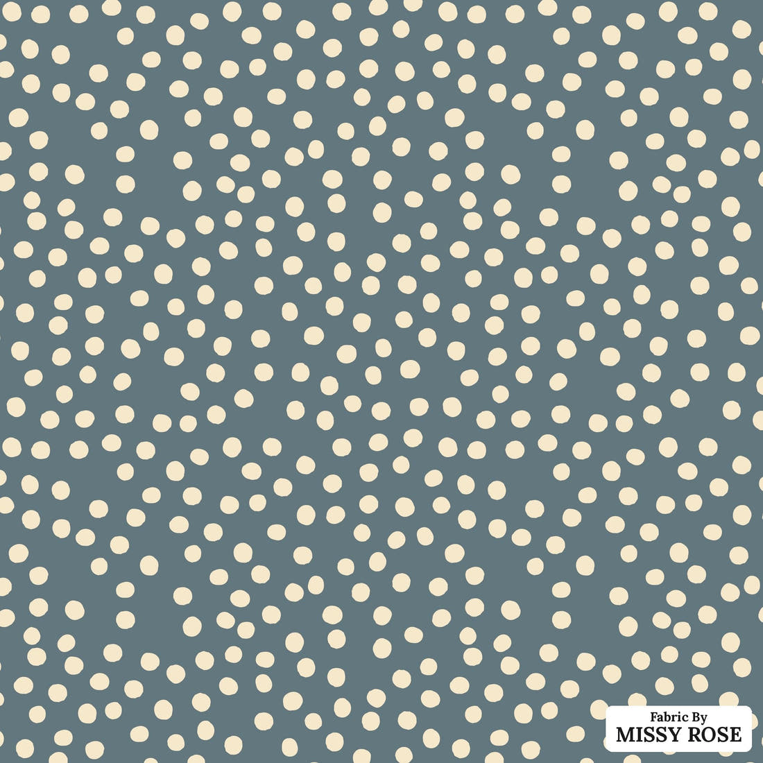 Indy Bloom Fabric Sunflower Girl Blue Spots 07 flat view of the printed design | Fabric by Missy Rose
