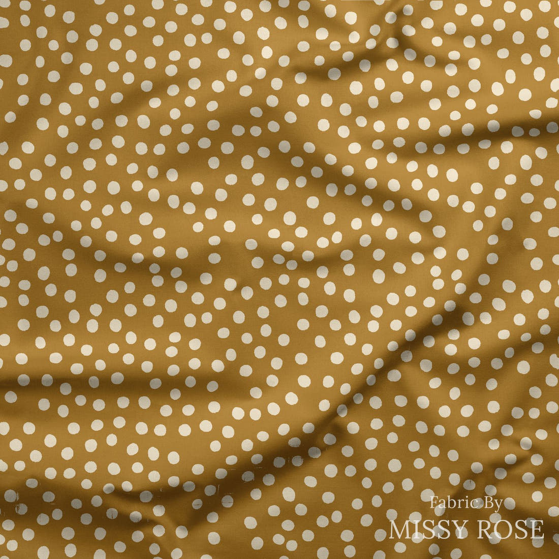 Indy Bloom Fabric Sunflower Girl Gold Cream 06 draped fabric mockup - custom printed fabric by the metre | Fabric by Missy Rose