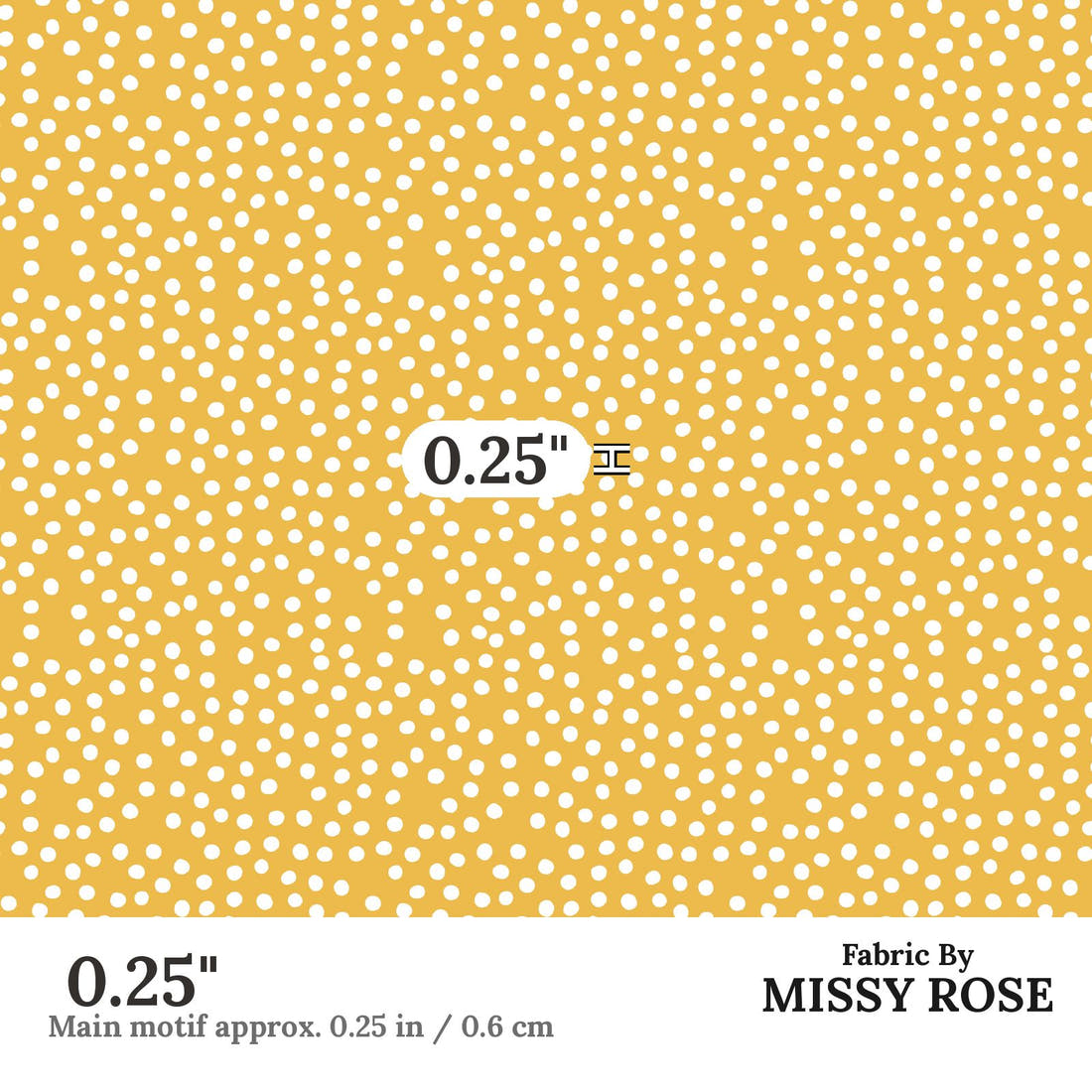 Indy Bloom Fabric Sunflower Girl Sunny Dot 05 0.25 inch print scale guide | Fabric by Missy Rose