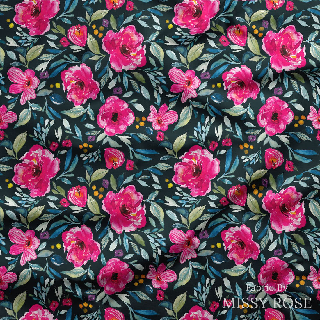 Indy Bloom Fabric Watercolour Floral Summertime Garden 49 draped fabric mockup - custom printed fabric by the metre | Fabric by Missy Rose