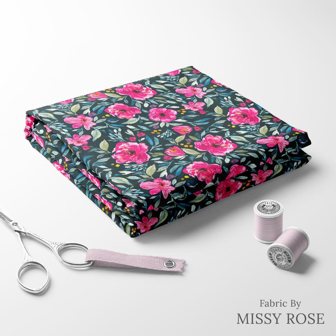 Indy Bloom Fabric Watercolour Floral Summertime Garden 49 folded fabric stack with matching thread - pre-order fabric Australia | Fabric by Missy Rose
