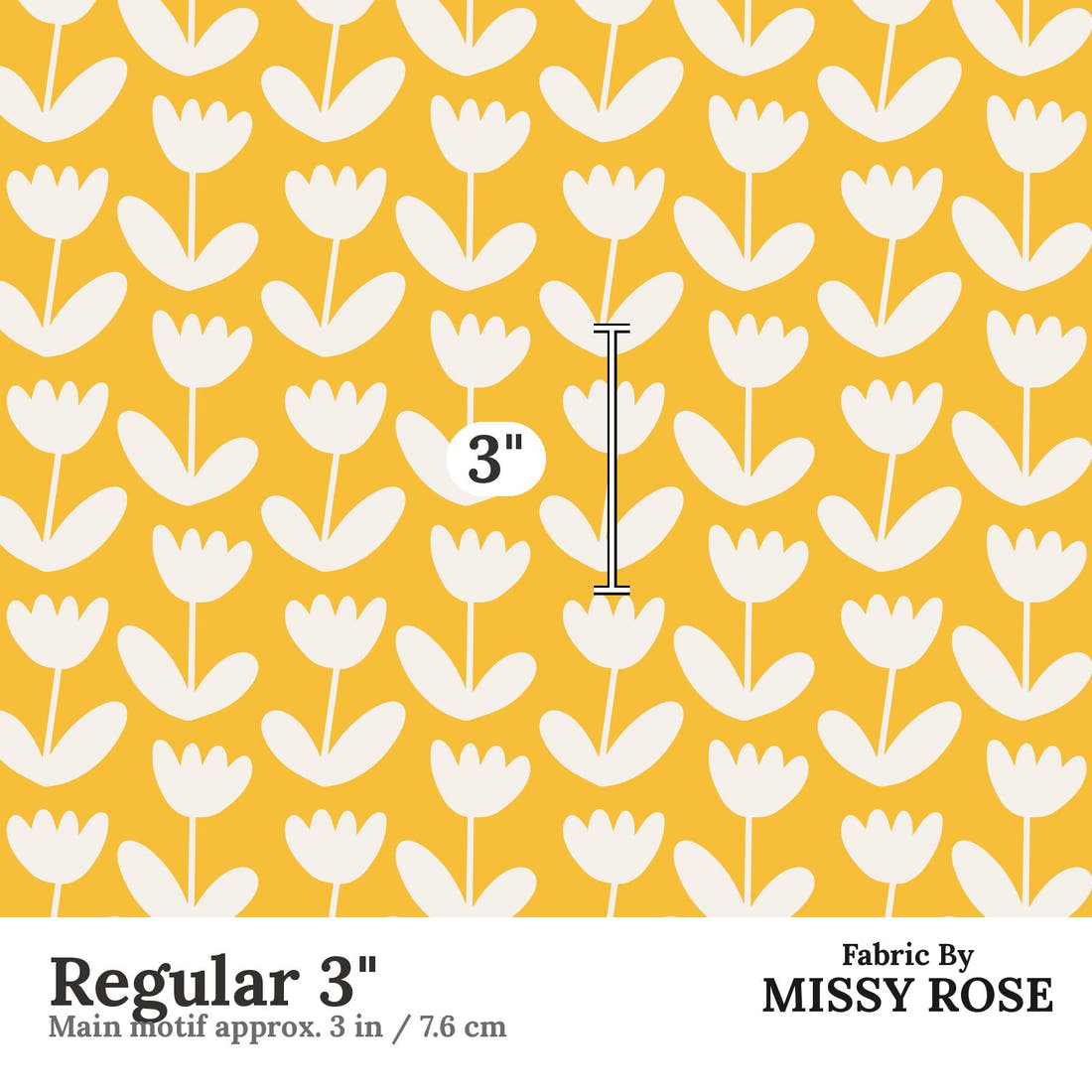 Kristina Forrest 1 Regular 3 inch print scale guide | Fabric by Missy Rose