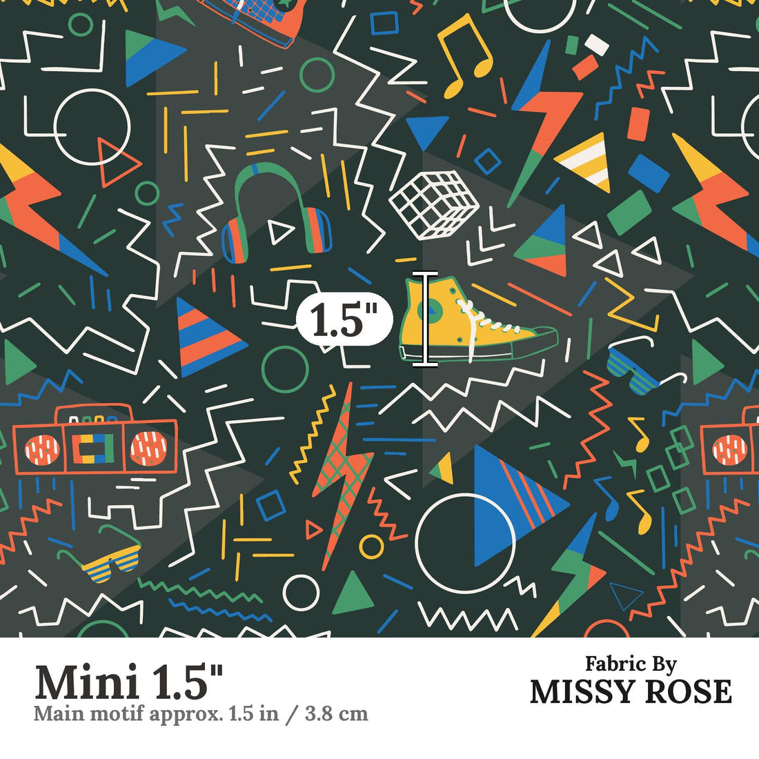 Kristina Forrest 3 Mini 1.5 inch print scale guide | Fabric by Missy Rose