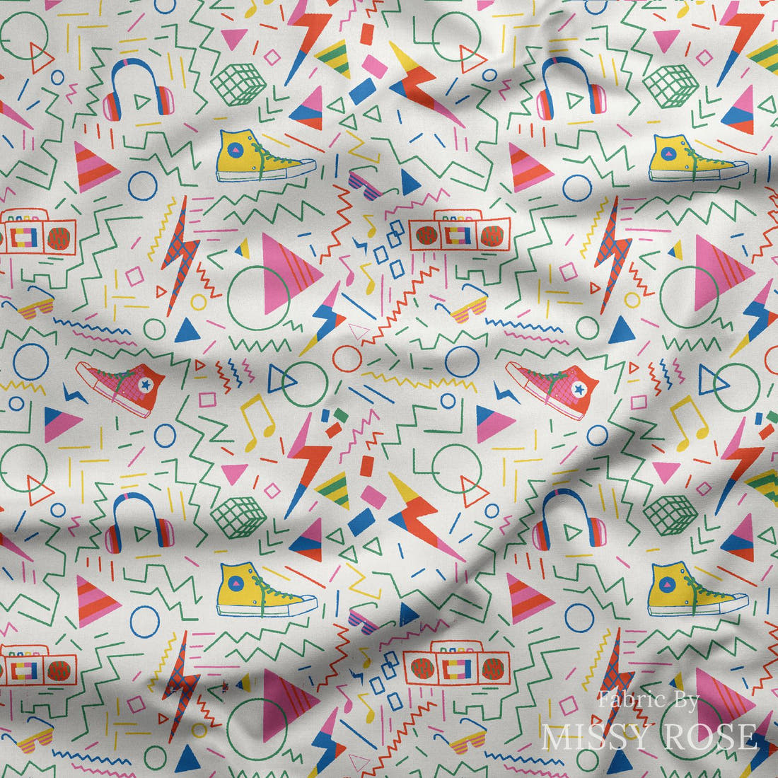 Kristina Forrest 4 draped fabric mockup - custom printed fabric by the metre | Fabric by Missy Rose