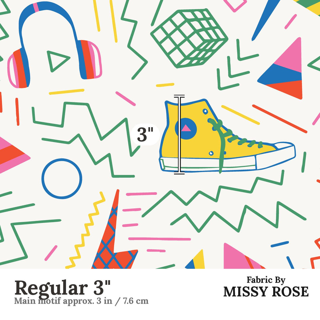 Kristina Forrest 4 Regular 3 inch print scale guide | Fabric by Missy Rose