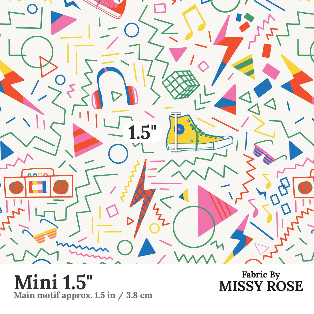 Kristina Forrest 4 Mini 1.5 inch print scale guide | Fabric by Missy Rose