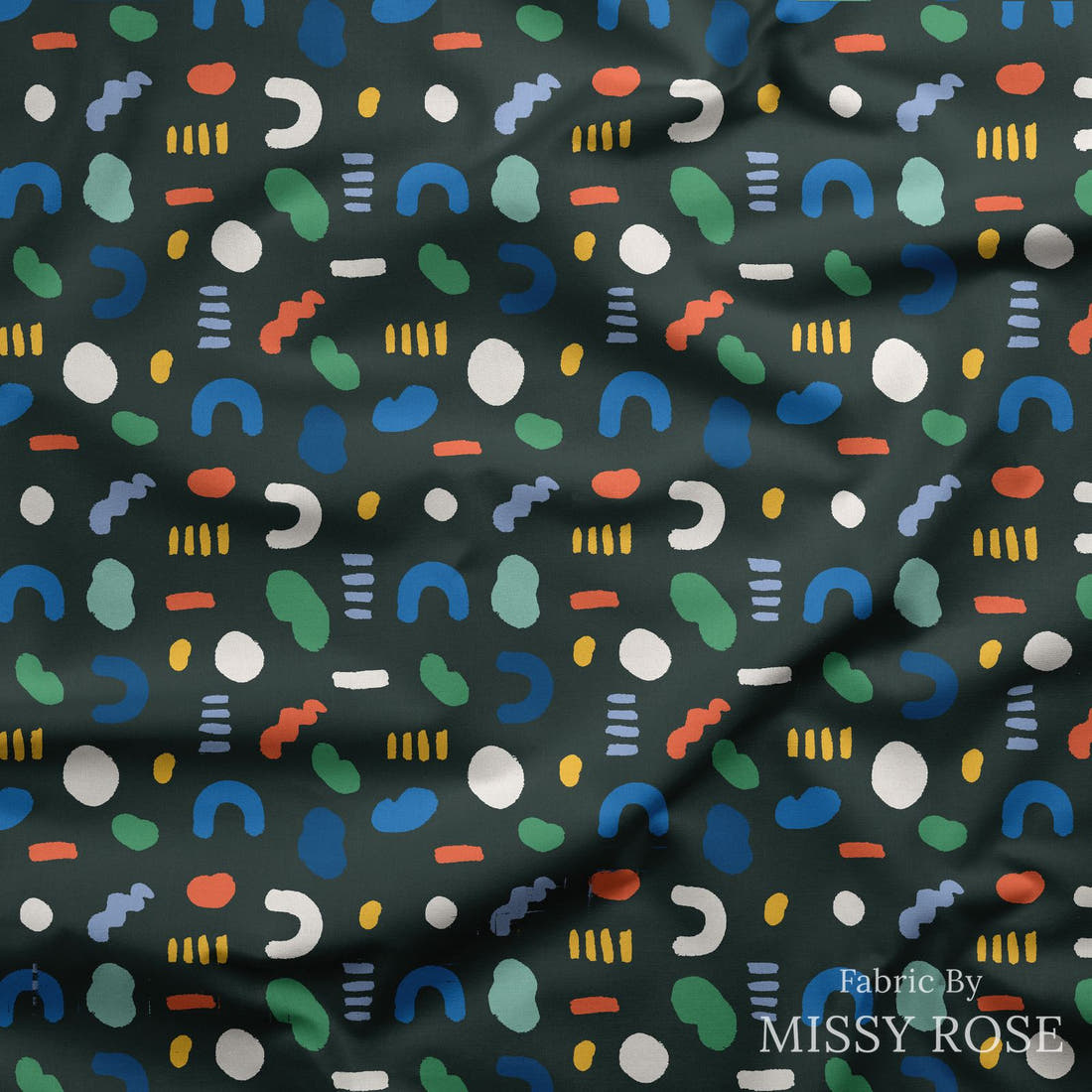 Kristina Forrest 6 draped fabric mockup - custom printed fabric by the metre | Fabric by Missy Rose