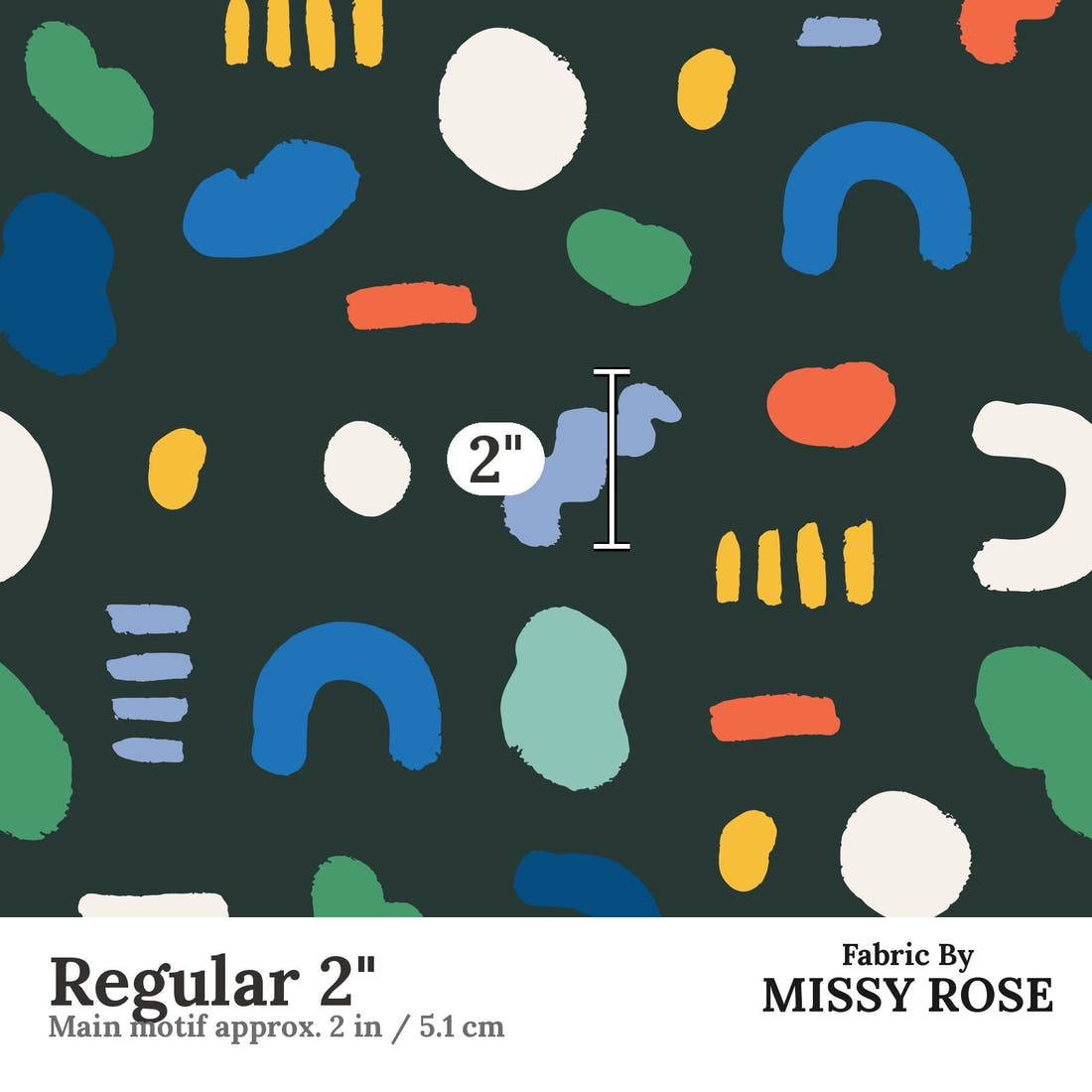 Kristina Forrest 6 Regular 2 inch print scale guide | Fabric by Missy Rose