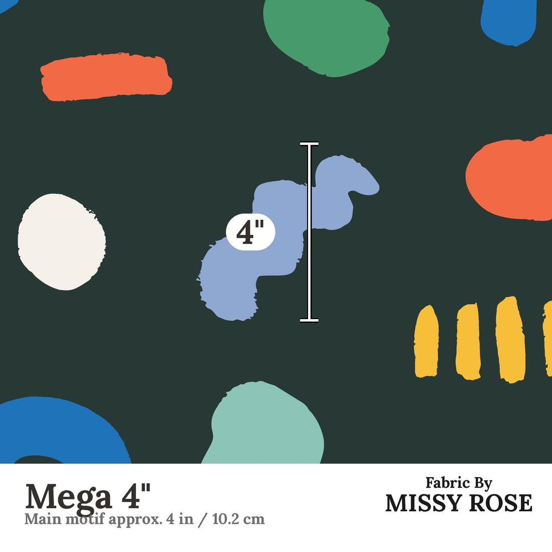 Kristina Forrest 6 Mega 4 inch print scale guide | Fabric by Missy Rose