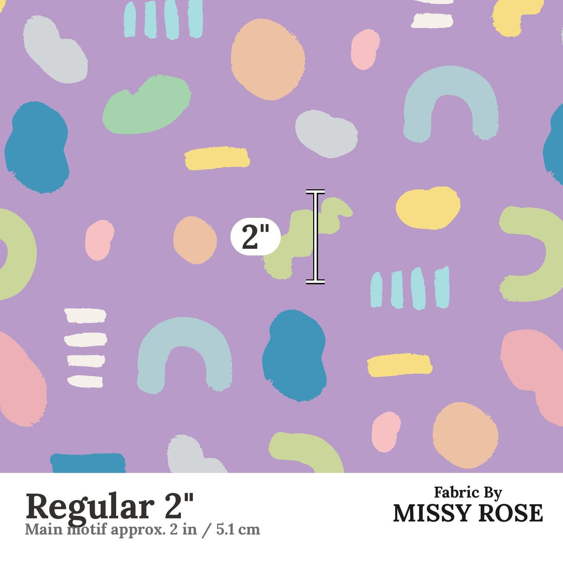 Kristina Forrest 7 Regular 2 inch print scale guide | Fabric by Missy Rose