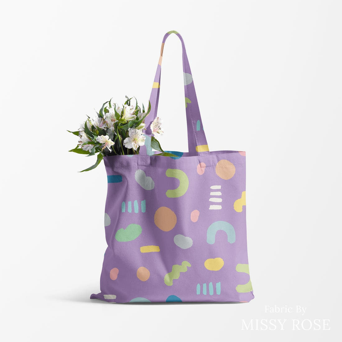 Kristina Forrest 7 made up as a tote bag - see how the print looks made up | Fabric by Missy Rose