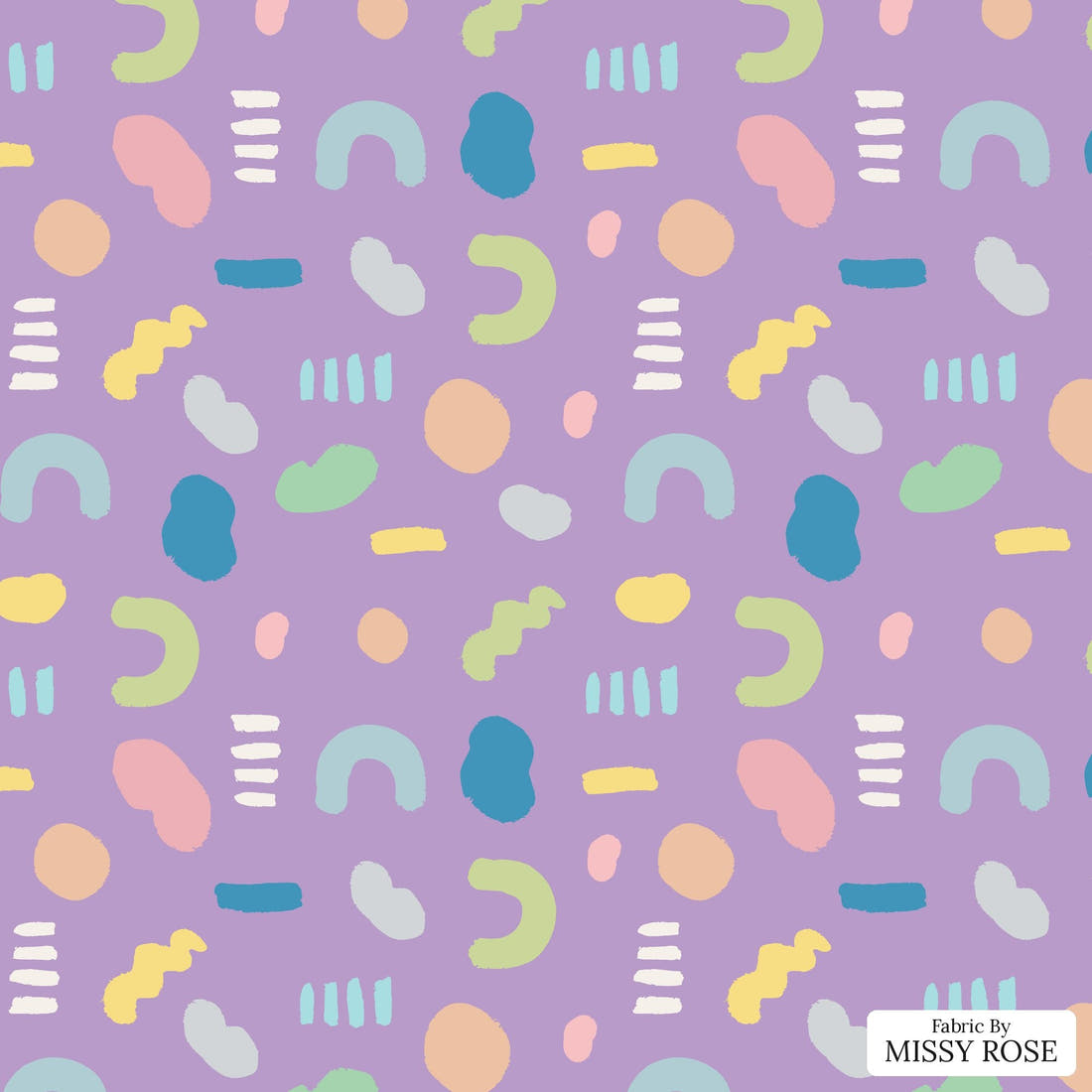 Kristina Forrest 7 - flat view of the print, zoom in for detail | Fabric by Missy Rose