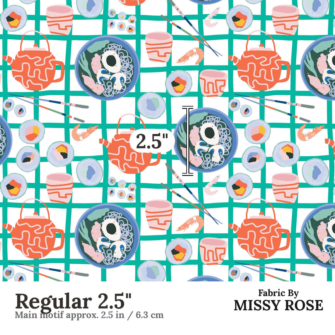 Kristina Forrest 8 Regular 2.5 inch print scale guide | Fabric by Missy Rose
