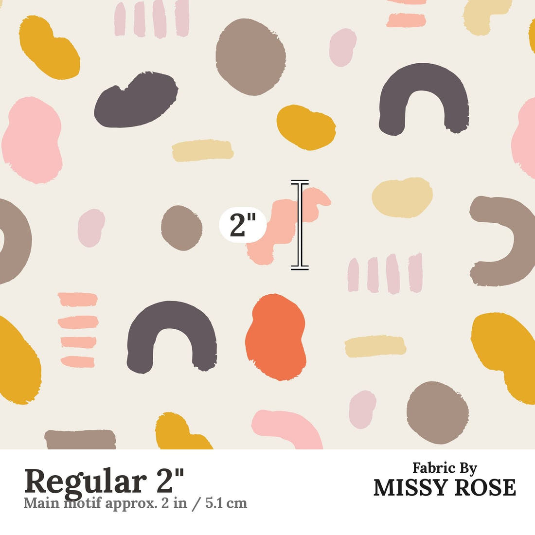 Kristina Forrest 9 Regular 2 inch print scale guide | Fabric by Missy Rose