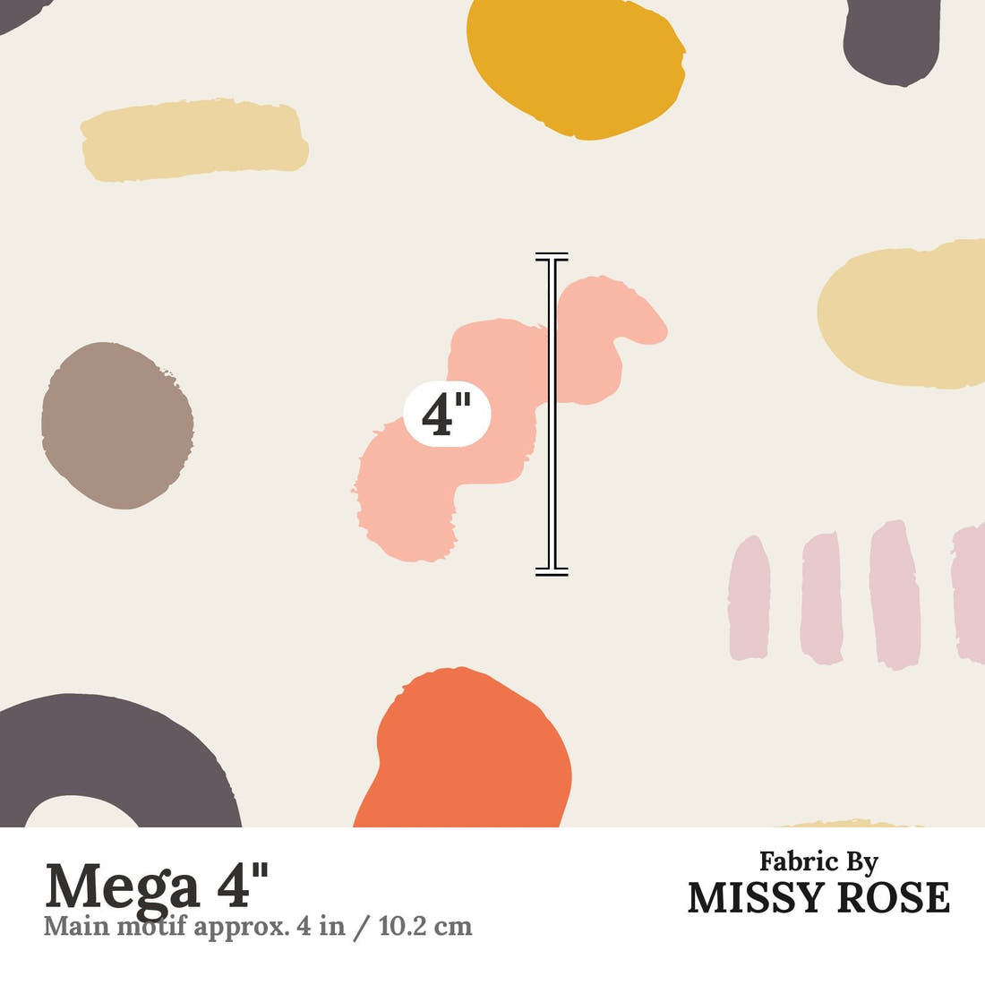 Kristina Forrest 9 Mega 4 inch print scale guide | Fabric by Missy Rose