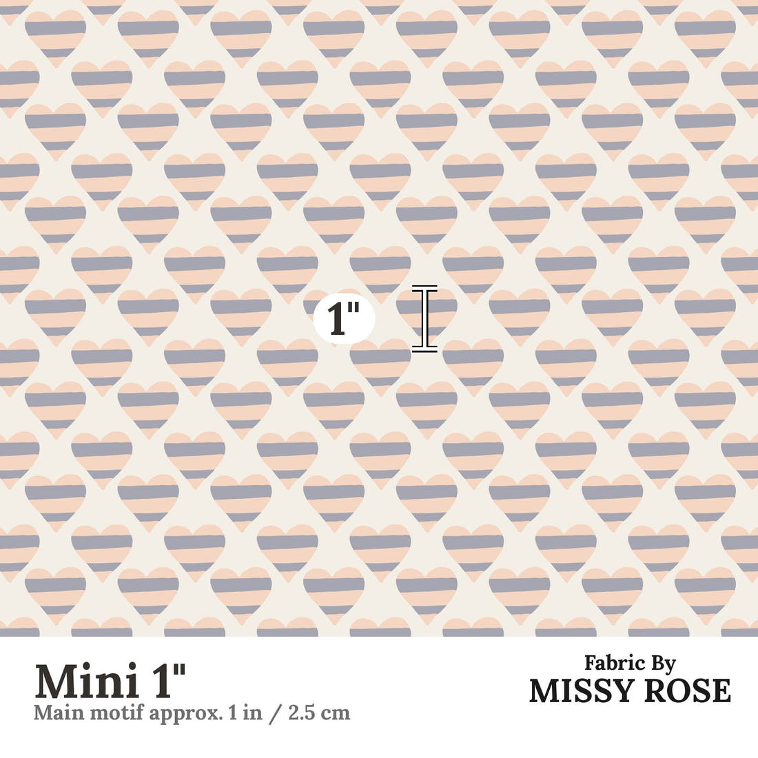 Kristina Forrest 100 Mini 1 inch print scale guide | Fabric by Missy Rose