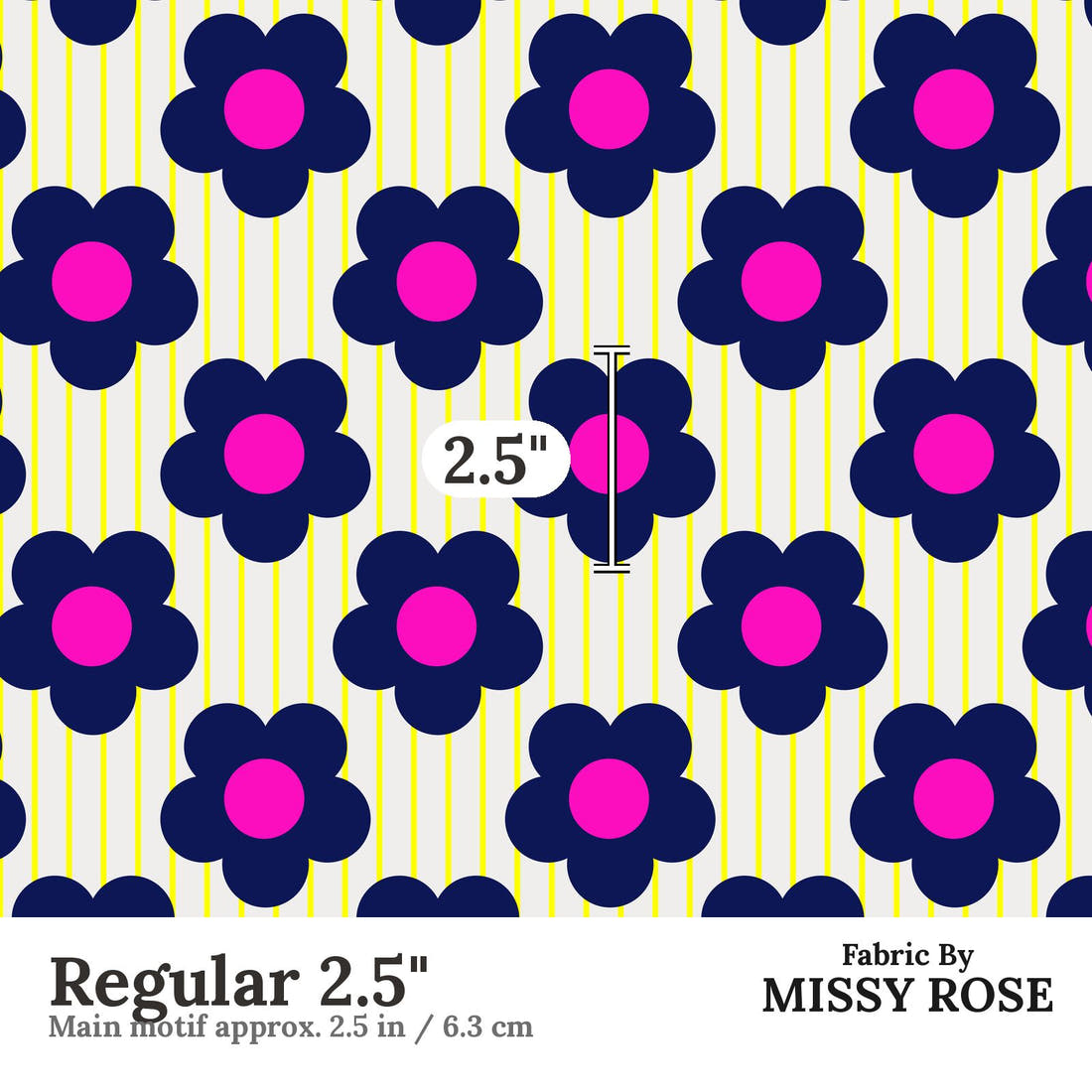 Kristina Forrest 11 Regular 2.5 inch print scale guide | Fabric by Missy Rose