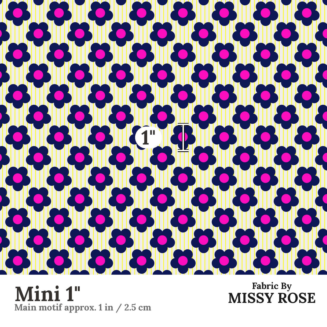 Kristina Forrest 11 Mini 1 inch print scale guide | Fabric by Missy Rose