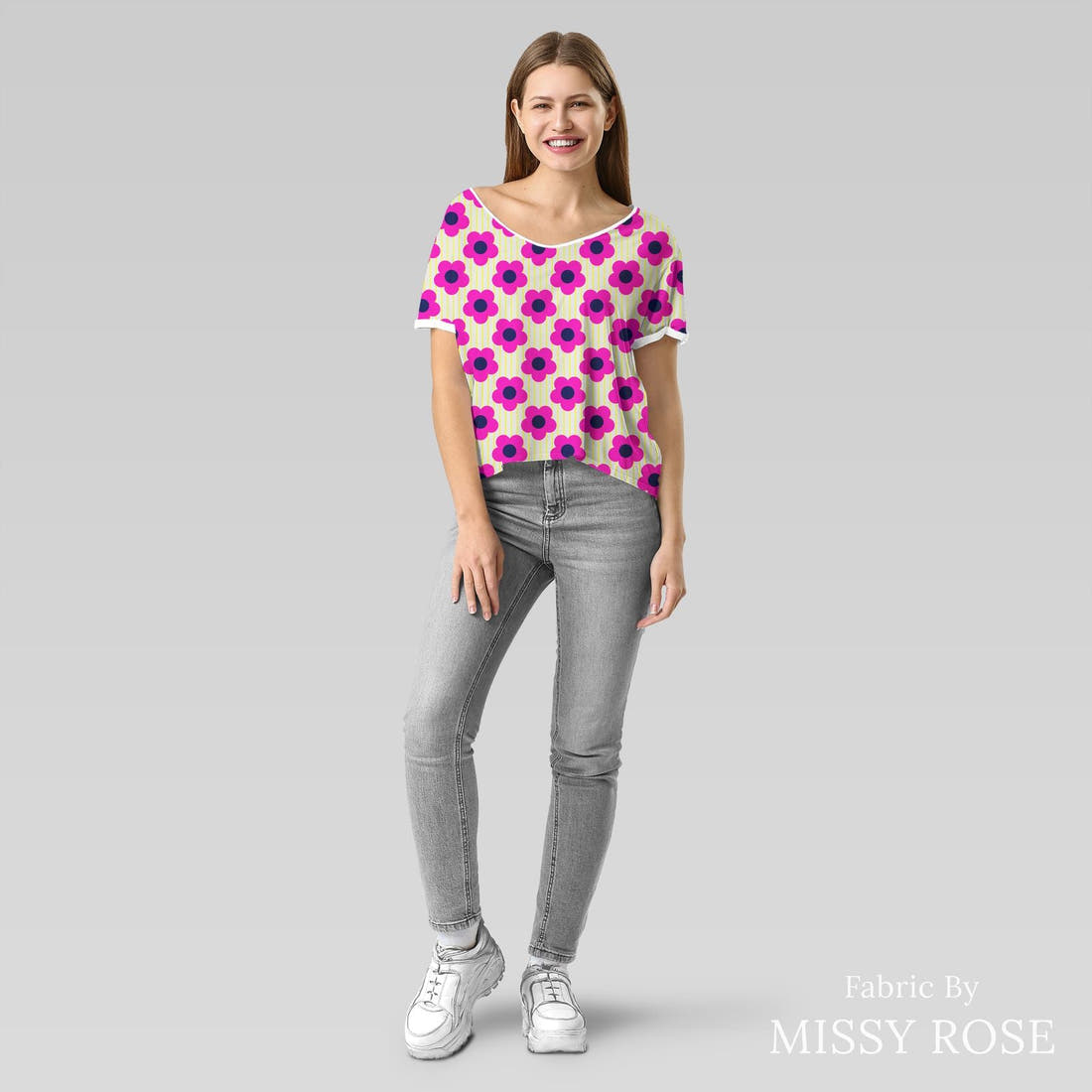 Kristina Forrest 12 sewn into an everyday tee - see how the print looks made up | Fabric by Missy Rose