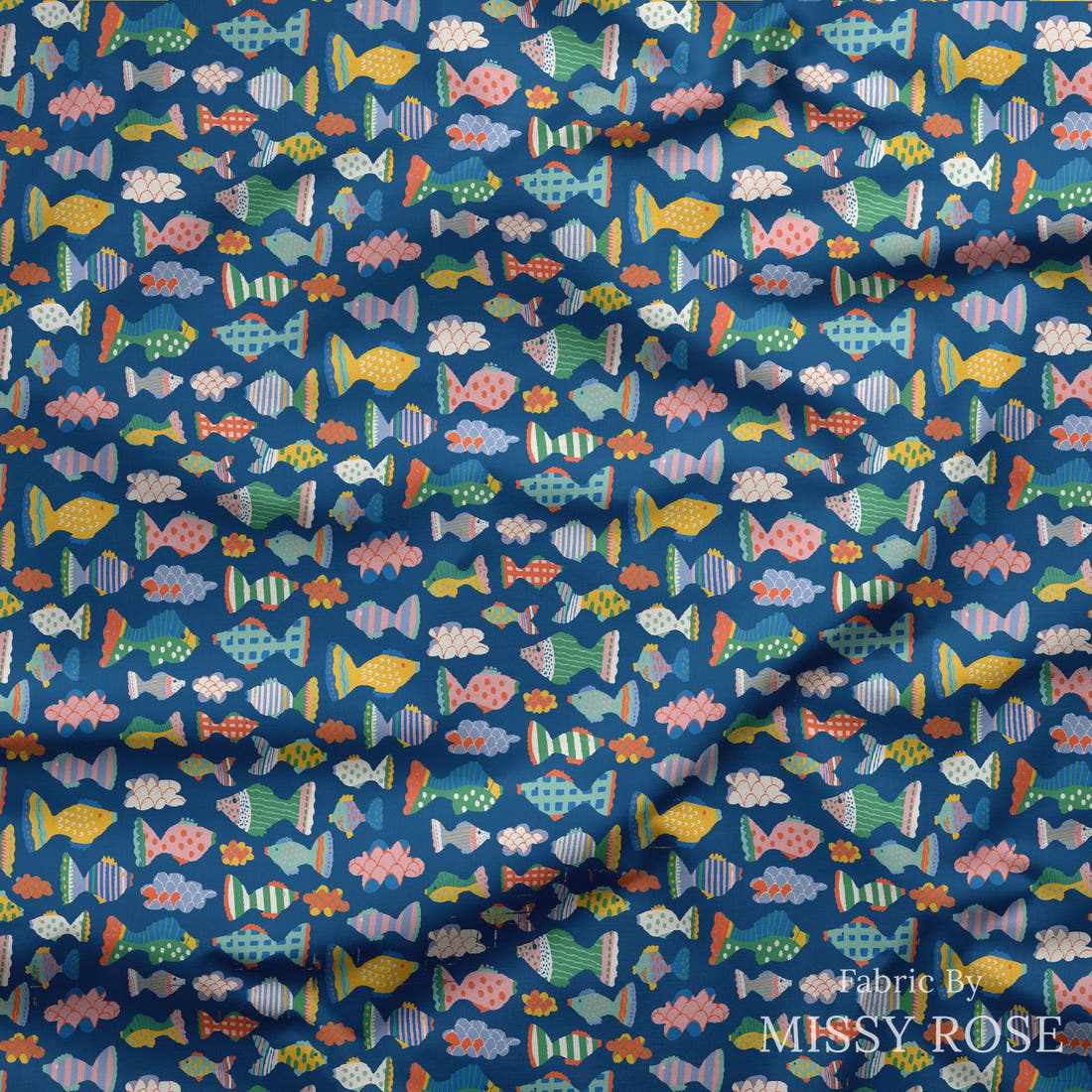 Kristina Forrest 13 draped fabric mockup - custom printed fabric by the metre | Fabric by Missy Rose