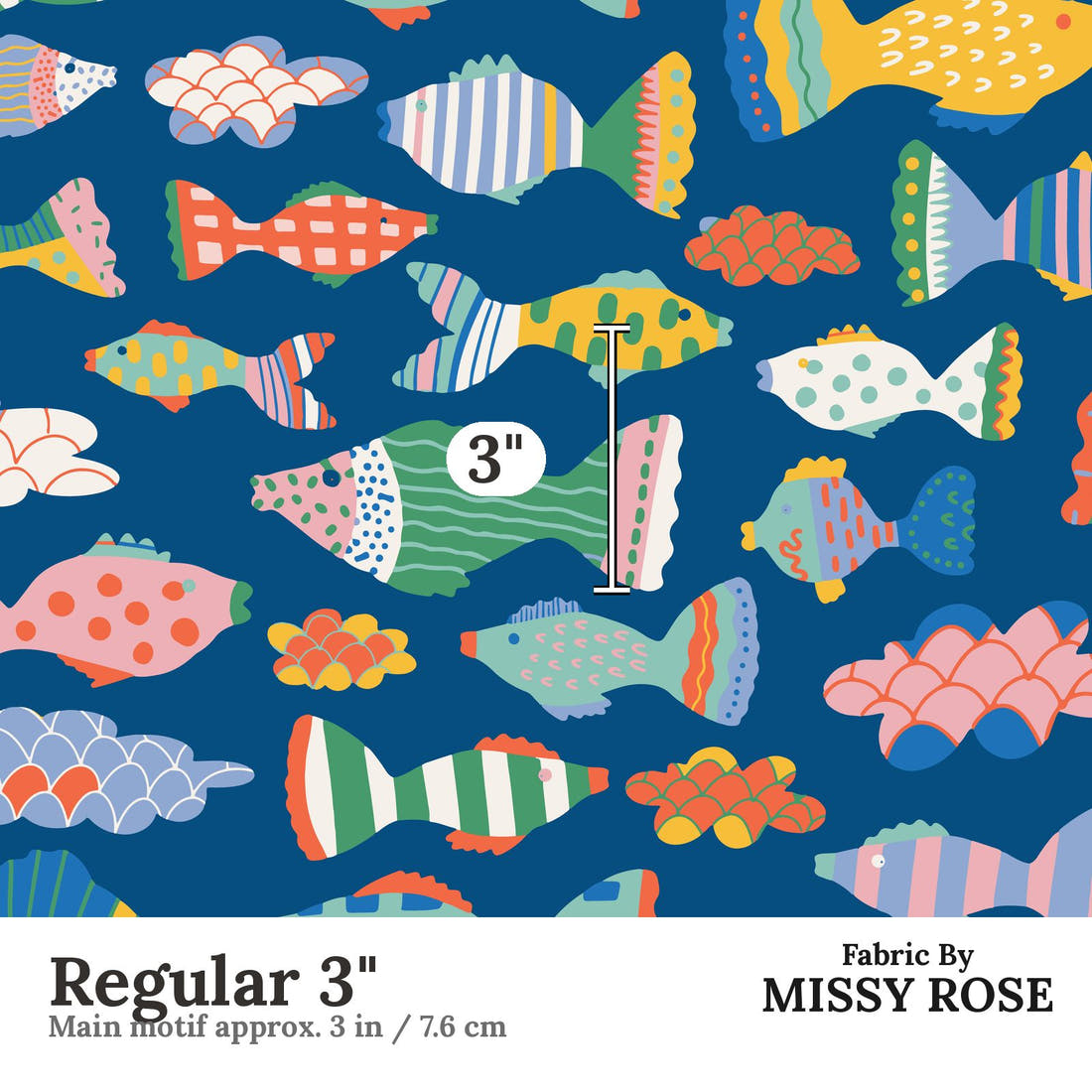 Kristina Forrest 13 Regular 3 inch print scale guide | Fabric by Missy Rose