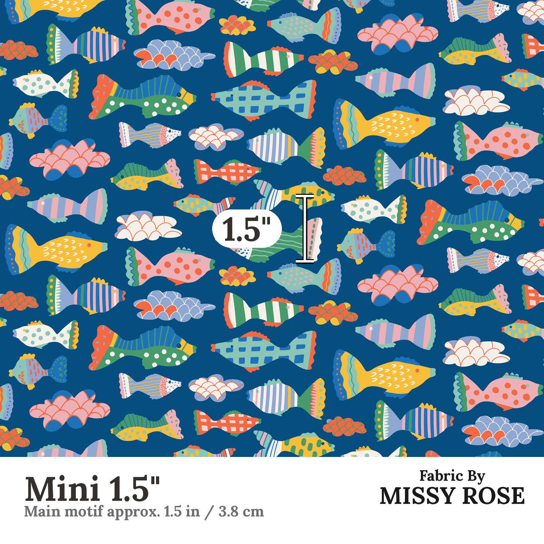 Kristina Forrest 13 Mini 1.5 inch print scale guide | Fabric by Missy Rose