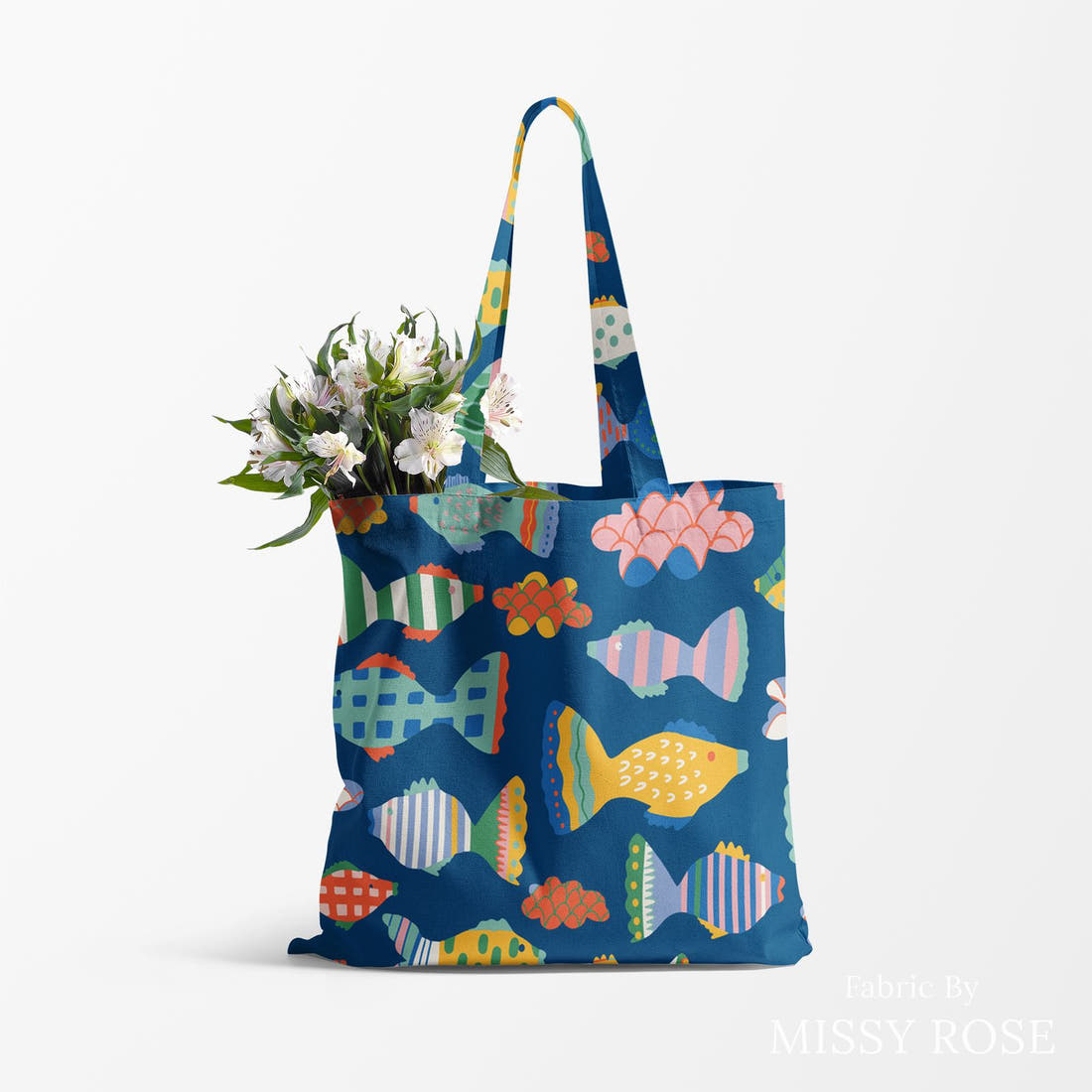 Kristina Forrest 13 made up as a tote bag - see how the print looks made up | Fabric by Missy Rose