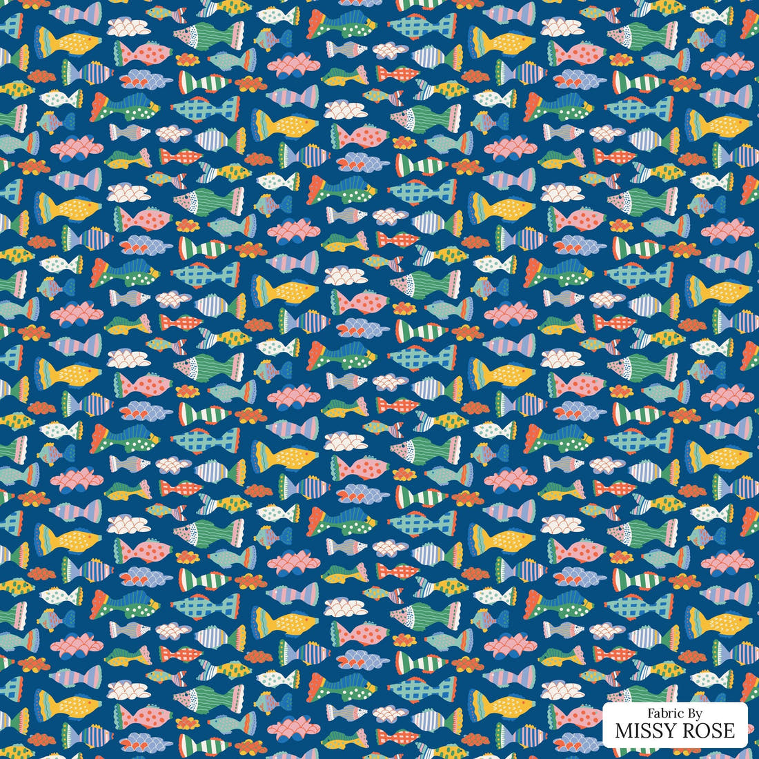 Kristina Forrest 13 - flat view of the print, zoom in for detail | Fabric by Missy Rose