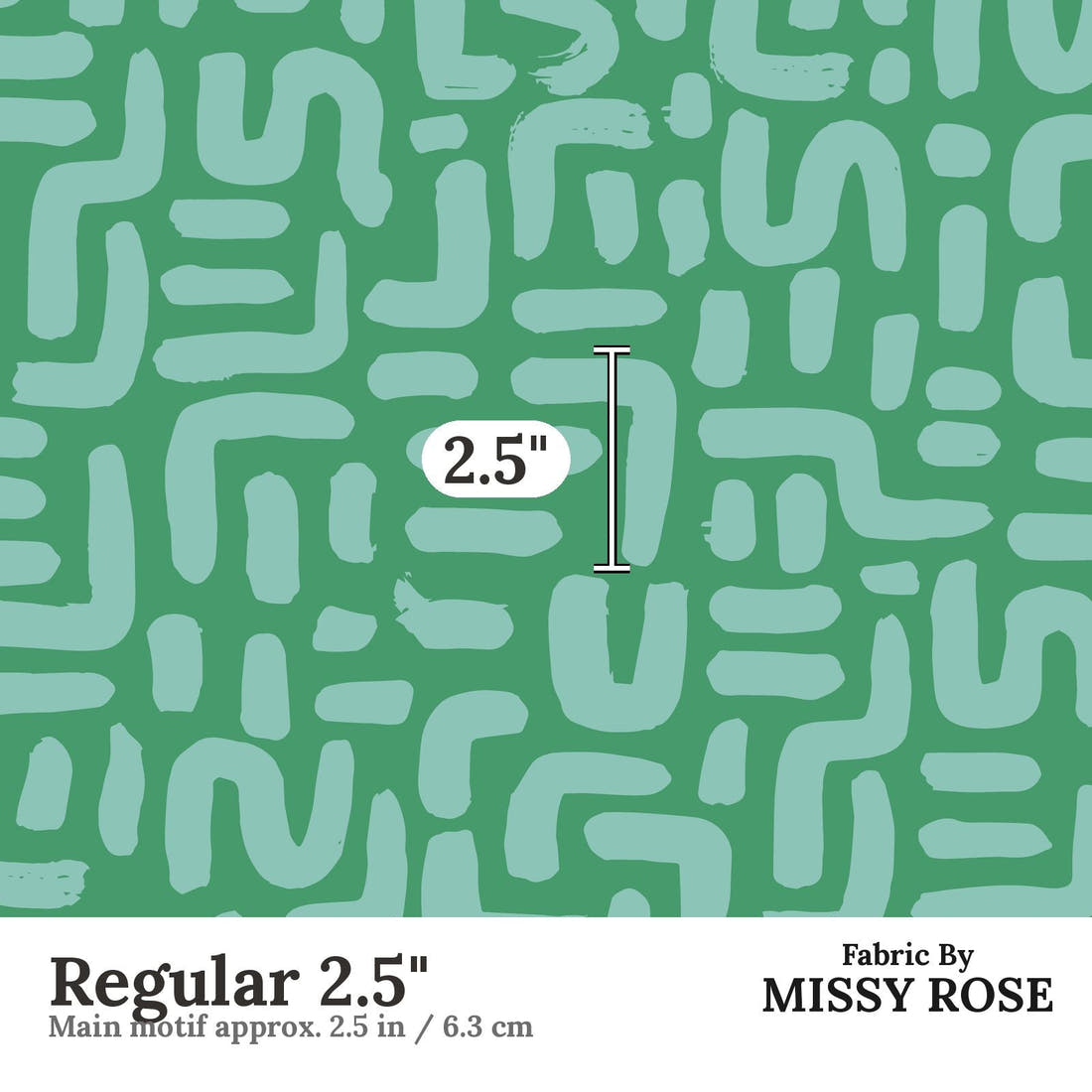 Kristina Forrest 14 Regular 2.5 inch print scale guide | Fabric by Missy Rose
