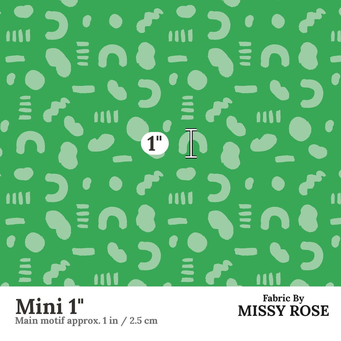 Kristina Forrest 15 Mini 1 inch print scale guide | Fabric by Missy Rose