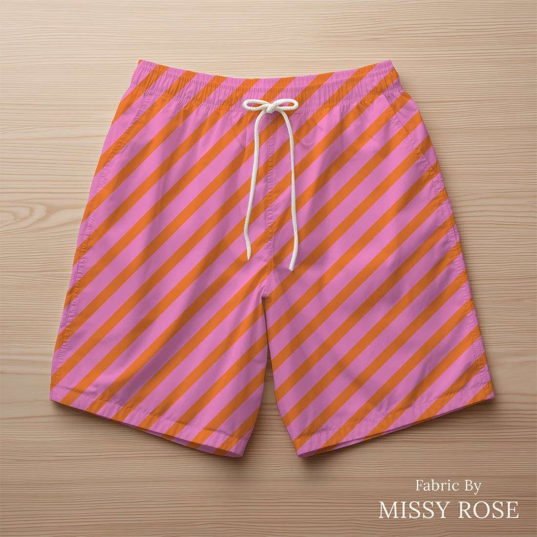 Kristina Forrest 151 sewn into swim shorts - see how the print looks made up | Fabric by Missy Rose
