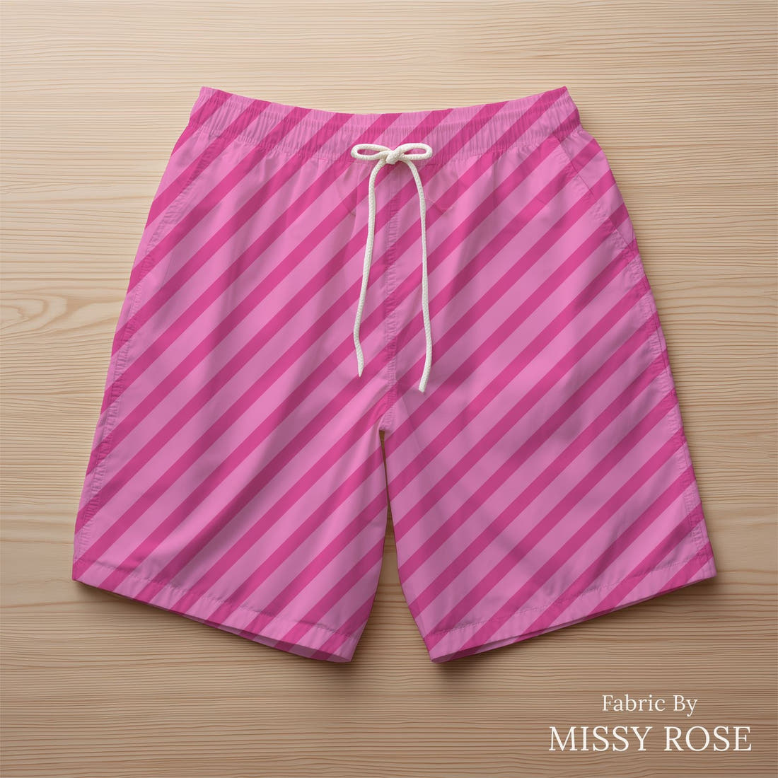 Kristina Forrest 152 sewn into swim shorts - see how the print looks made up | Fabric by Missy Rose