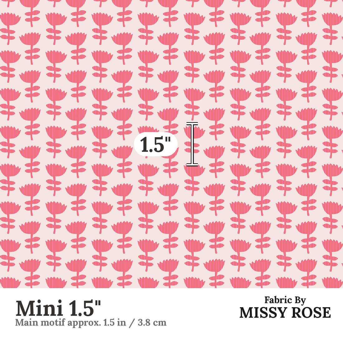 Kristina Forrest 153 Mini 1.5 inch print scale guide | Fabric by Missy Rose