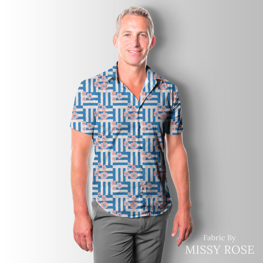 Kristina Forrest 154 sewn into a men's shirt - see how the print looks made up | Fabric by Missy Rose