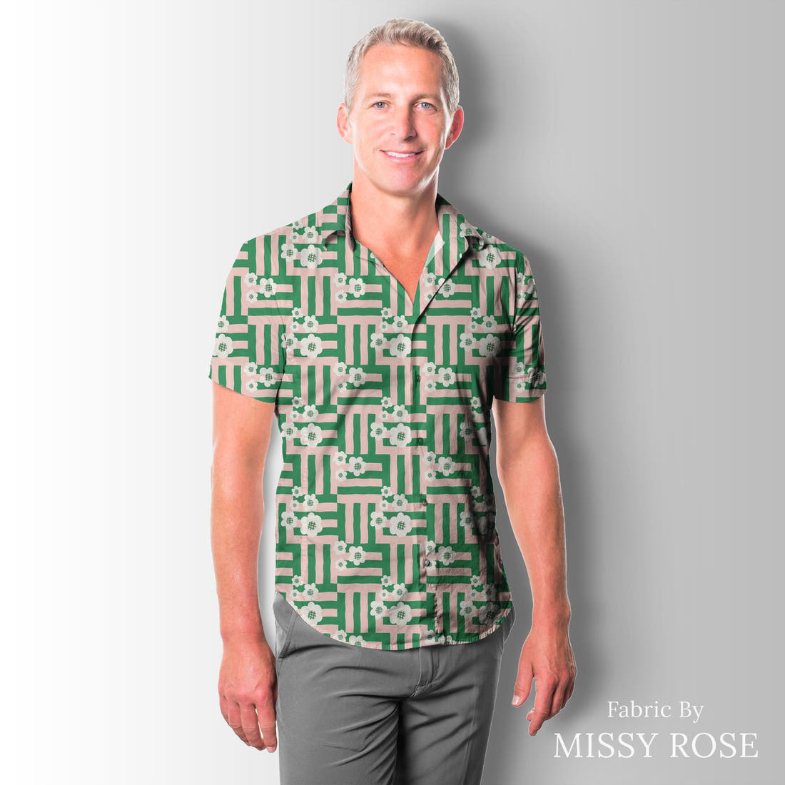 Kristina Forrest 155 sewn into a men's shirt - see how the print looks made up | Fabric by Missy Rose