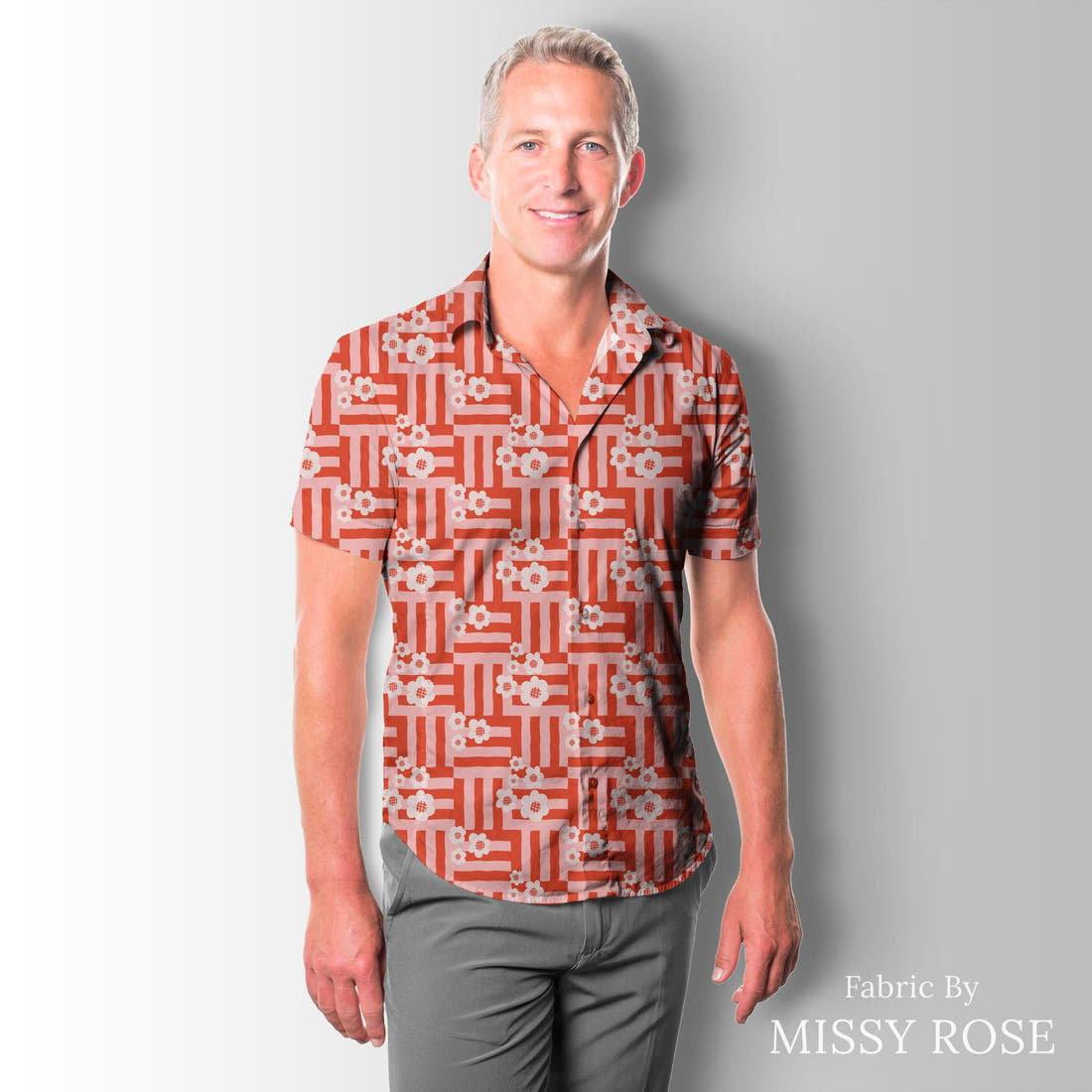 Kristina Forrest 156 sewn into a men's shirt - see how the print looks made up | Fabric by Missy Rose