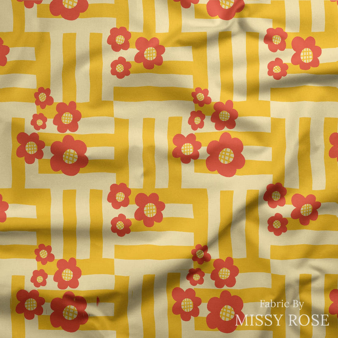 Kristina Forrest 157 draped fabric mockup - custom printed fabric by the metre | Fabric by Missy Rose