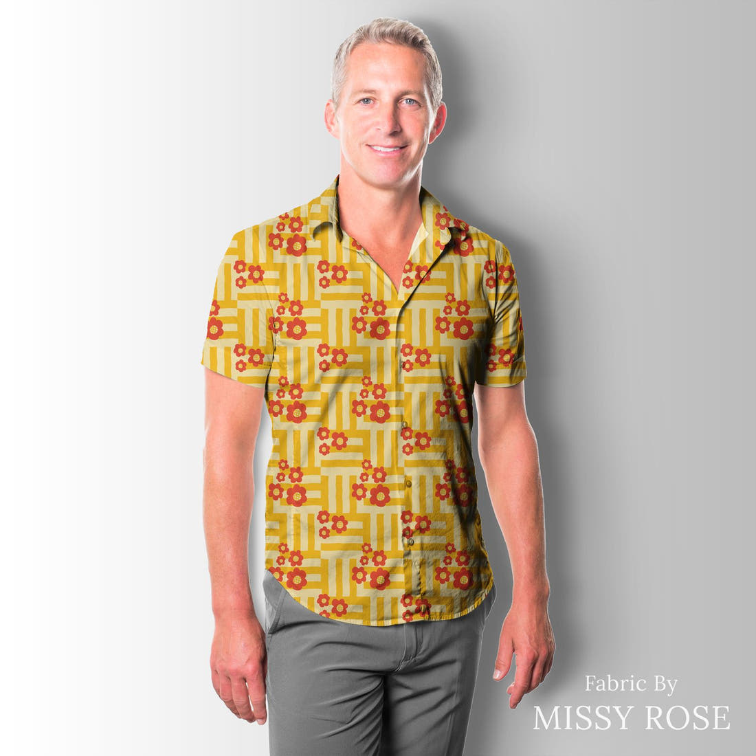 Kristina Forrest 157 sewn into a men's shirt - see how the print looks made up | Fabric by Missy Rose