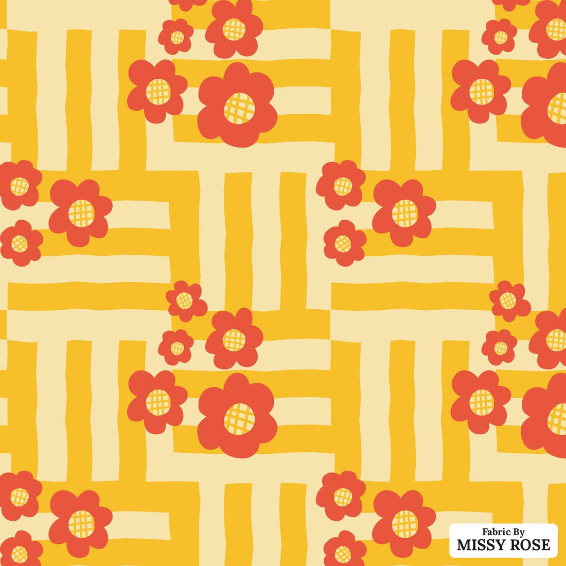 Kristina Forrest 157 - flat view of the print, zoom in for detail | Fabric by Missy Rose