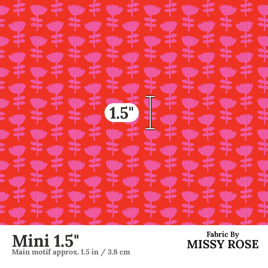Kristina Forrest 161 Mini 1.5 inch print scale guide | Fabric by Missy Rose