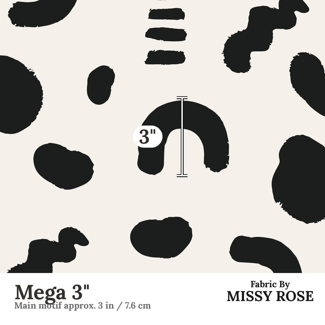 Kristina Forrest 162 Mega 3 inch print scale guide | Fabric by Missy Rose